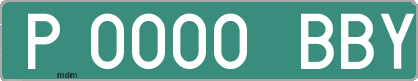 Ejemplo matrícula provisional verde de España matrícula BBY