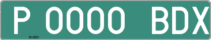 Ejemplo matrícula provisional verde de España matrícula BDX
