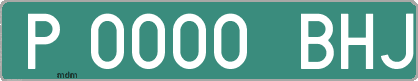 Ejemplo matrícula provisional verde de España matrícula BHJ