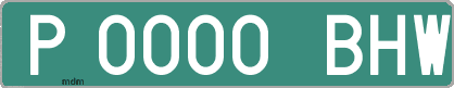 Ejemplo matrícula provisional verde de España matrícula BHW