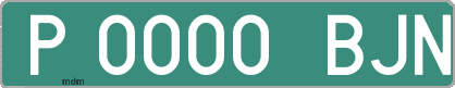 Ejemplo matrícula provisional verde de España matrícula BJN