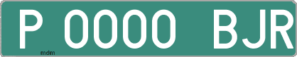 Ejemplo matrícula provisional verde de España matrícula BJR