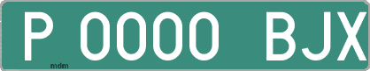 Ejemplo matrícula provisional verde de España matrícula BJX