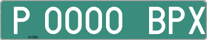 Ejemplo matrícula provisional verde de España matrícula BPX