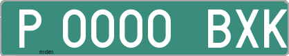 Ejemplo matrícula provisional verde de España matrícula BXK