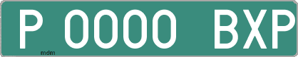 Ejemplo matrícula provisional verde de España matrícula BXP