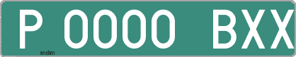 Ejemplo matrícula provisional verde de España matrícula BXX