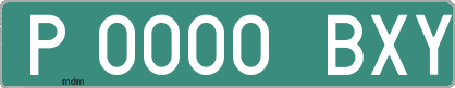 Ejemplo matrícula provisional verde de España matrícula BXY