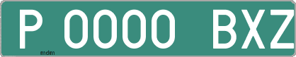 Ejemplo matrícula provisional verde de España matrícula BXZ