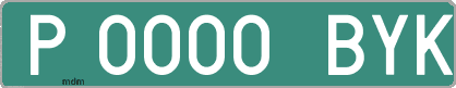 Ejemplo matrícula provisional verde de España matrícula BYK