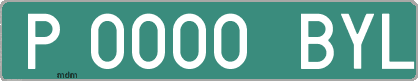 Ejemplo matrícula provisional verde de España matrícula BYL