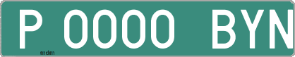Ejemplo matrícula provisional verde de España matrícula BYN