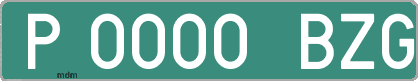 Ejemplo matrícula provisional verde de España matrícula BZG
