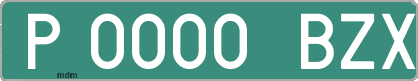 Ejemplo matrícula provisional verde de España matrícula BZX