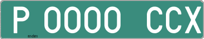 Ejemplo matrícula provisional verde de España matrícula CCX