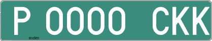 Ejemplo matrícula provisional verde de España matrícula CKK
