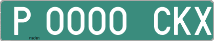Ejemplo matrícula provisional verde de España matrícula CKX