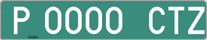 Ejemplo matrícula provisional verde de España matrícula CTZ