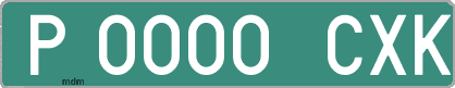 Ejemplo matrícula provisional verde de España matrícula CXK