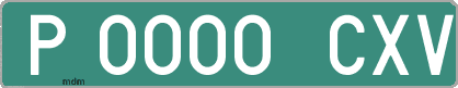 Ejemplo matrícula provisional verde de España matrícula CXV