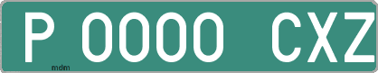 Ejemplo matrícula provisional verde de España matrícula CXZ