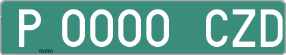 Ejemplo matrícula provisional verde de España matrícula CZD
