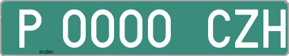 Ejemplo matrícula provisional verde de España matrícula CZH
