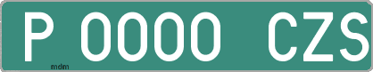 Ejemplo matrícula provisional verde de España matrícula CZS