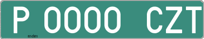 Ejemplo matrícula provisional verde de España matrícula CZT