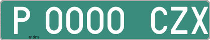 Ejemplo matrícula provisional verde de España matrícula CZX
