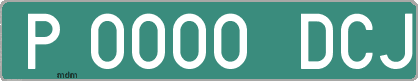 Ejemplo matrícula provisional verde de España matrícula DCJ