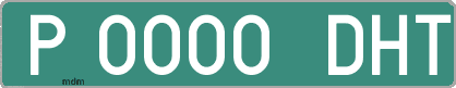 Ejemplo matrícula provisional verde de España matrícula DHT