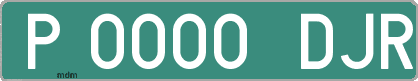 Ejemplo matrícula provisional verde de España matrícula DJR