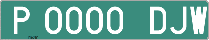Ejemplo matrícula provisional verde de España matrícula DJW