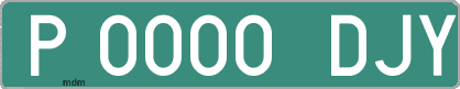 Ejemplo matrícula provisional verde de España matrícula DJY