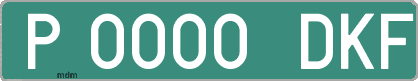 Ejemplo matrícula provisional verde de España matrícula DKF