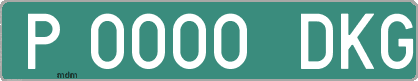 Ejemplo matrícula provisional verde de España matrícula DKG