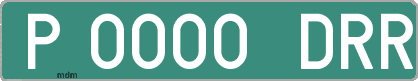 Ejemplo matrícula provisional verde de España matrícula DRR