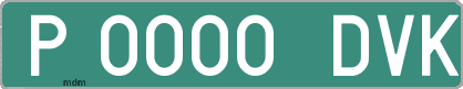 Ejemplo matrícula provisional verde de España matrícula DVK