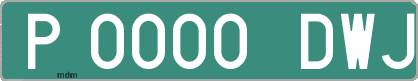 Ejemplo matrícula provisional verde de España matrícula DWJ