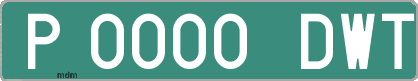 Ejemplo matrícula provisional verde de España matrícula DWT
