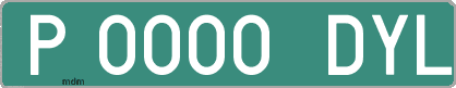 Ejemplo matrícula provisional verde de España matrícula DYL