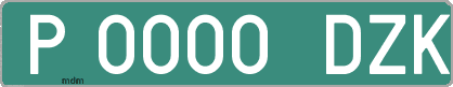 Ejemplo matrícula provisional verde de España matrícula DZK