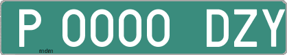 Ejemplo matrícula provisional verde de España matrícula DZY