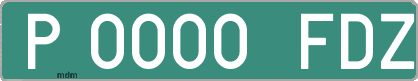 Ejemplo matrícula provisional verde de España matrícula FDZ