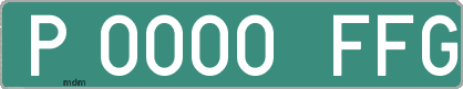 Ejemplo matrícula provisional verde de España matrícula FFG