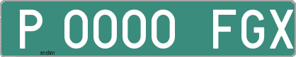 Ejemplo matrícula provisional verde de España matrícula FGX