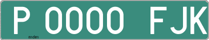 Ejemplo matrícula provisional verde de España matrícula FJK