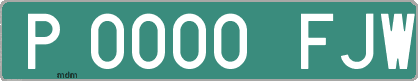 Ejemplo matrícula provisional verde de España matrícula FJW