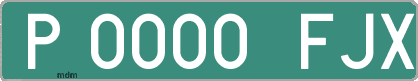 Ejemplo matrícula provisional verde de España matrícula FJX